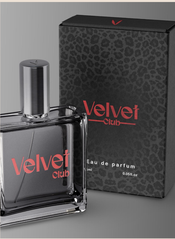 Packaging del perfum Velvet Club